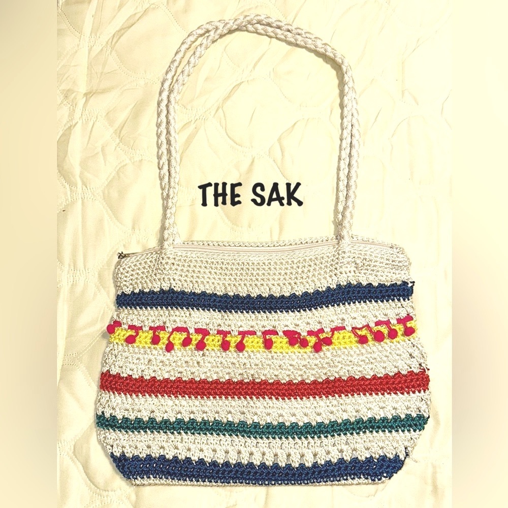 The Sak Boho Crochet Hobo Shoulder Bag EUC